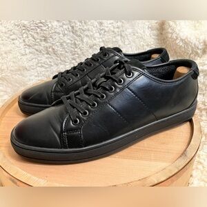 Aldo Leather Sneakers Black Lace Up Size 9